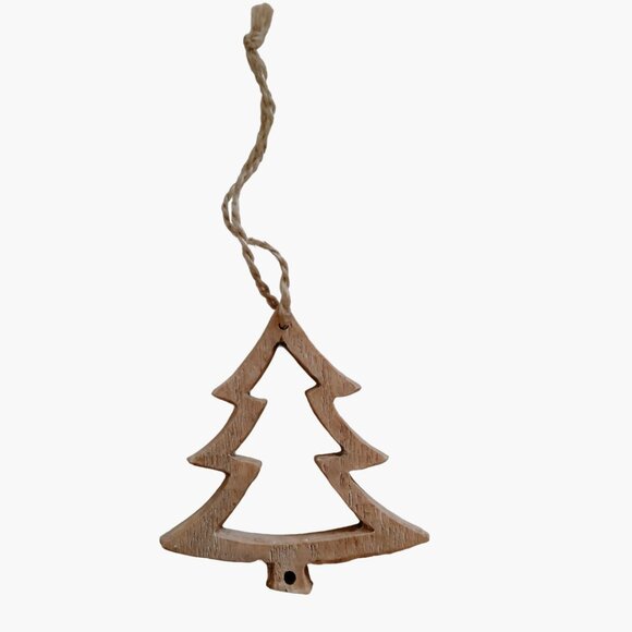 Christmas Tree Cut Out Ornament Hanging Rustic Cabin Cottage Holiday - Picture 2 of 3